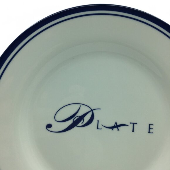Pottery Barn PARAGRAPH White Cobalt Blue Band Dinner Platter/Chop Plate 12-1/4” - Picture 3 of 5